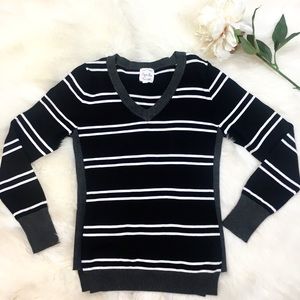 Pink rose striped sweater